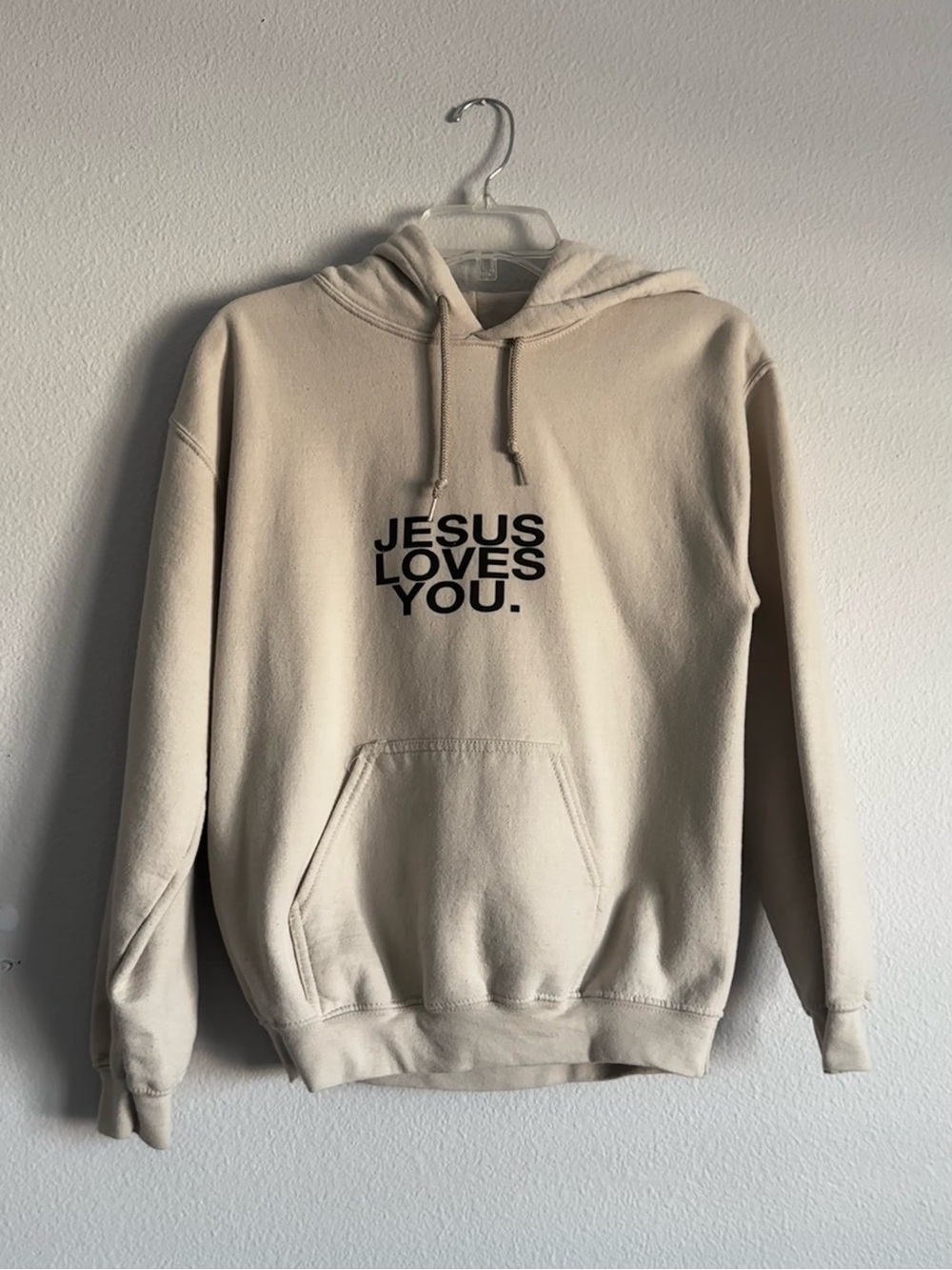 Jesus Loves You Co. “Check Front” Sand Premium Hoodie